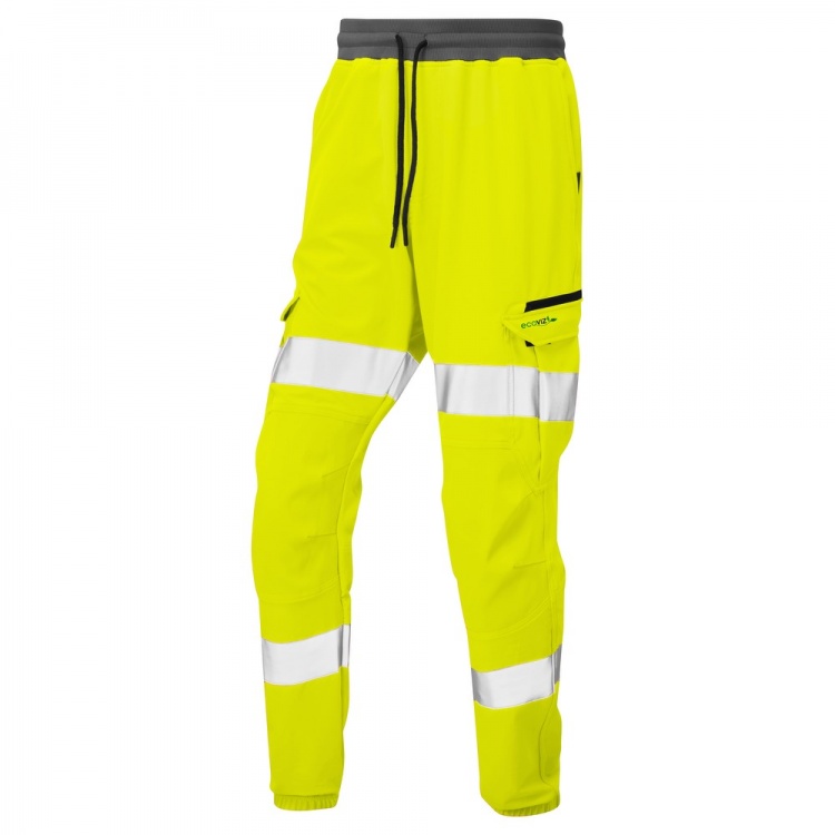 Leo Workwear JT01-Y Hawkridge Class 1 EcoViz Hi Viz Jogging Trouser Yellow
